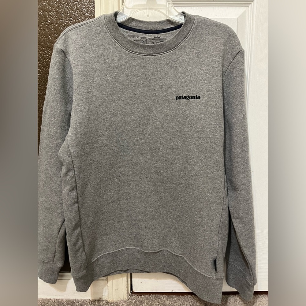 Gray Patagonia uprisal crewneck sweater